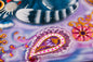 Heavenly Kitten Glass Panel Wall Art - Hand-Painted Fused-Glass Panel with Vibrant Colors and Whimsical Patterns, 26 cm