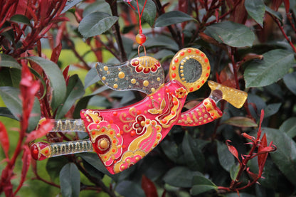 Flying Guardian Angel Glass Wall Art in Pink & Clear - Handmade Fused-Glass Decor with Vibrant Colors and Intricate Patterns