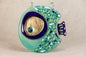 Big Fish in Love Symbol of Happiness Glass Artwork - Fused-Glass Decor with Captivating Patterns and Lively Colors, Green
