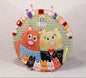 Couple of Cats with Kittens Glass Panel Wall Art - Hand-Painted Fused-Glass Panel, 25 cm