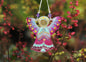Guardian Angel Glass Wall Art in Purple & Mint - Handmade Fused-Glass Decor with Vibrant Colors and Intricate Patterns