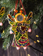 Guardian Angel of Love with Red Heart Glass Art Suncatcher, Mosaic & Flower - Handmade Fused-Glass Decor
