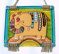 Funny Elephant Glass Panel Wall Art - Fused-Glass Panel with Meticulous Craftsmanship and Powerful Presence, 22 cm