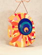 Big Fish in Love Glass Artwork - Hand-Painted Fused-Glass Decor with Captivating Patterns and Vibrant Colors, Orange