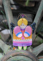 Guardian Angel Glass Wall Art in Orange & Pink - Handmade Fused-Glass Decor with Vibrant Colors and Intricate Patterns