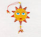 Hand-Painted Sun Symbol Talisman Glass Artwork - Yellow Suncatcher, 14 cm Diameter, Symbol of Renewal and Warmth