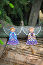 Guardian Angel Glass Wall Art in Purple & Clear - Handmade Fused-Glass Decor with Vibrant Colors and Intricate Patterns