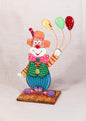 Cheerful Clown on the Stand Big Glass Artwork - Hand-Painted Fused-Glass Decor with Joyful Clown, 20 cm