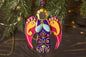 Guardian Angel Glass Wall Art in Purple & Pink - Handmade Fused-Glass Decor with Vibrant Colors and Intricate Patterns