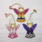 Guardian Angel Glass Wall Art in Purple & Gold - Handmade Fused-Glass Decor with Vibrant Colors and Intricate Patterns