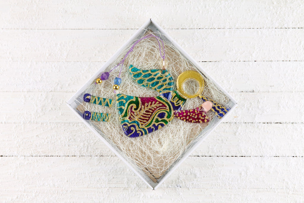 Flying Guardian Angel Glass Wall Art Suncatcher, Purple & Blue - Handmade Fused-Glass Decor with Vibrant Colors and Intricate Patterns