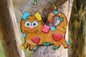 Big Cat in Patches Glass Artwork - Hand-Painted Fused-Glass Decor with Brown Cat and Multicolored Patches | Wholesale