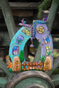 Colorful Houses - A Symbol of Family Unity Radiant with the Lantern of Love Glass Artwork - Hand-Painted Fused-Glass Decor with Vibrant Colors and Intricate Patterns, Purple