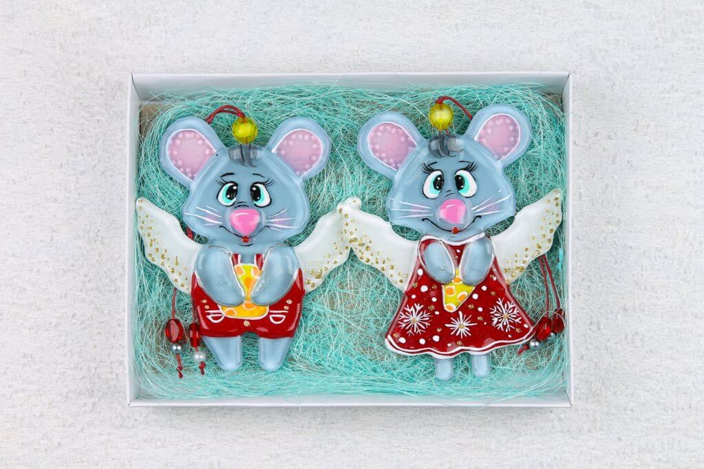 Mouse - Ballerina Glass Wall Art Handmade Personalized Gift, 13 cm