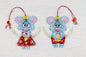 "Pair of Angel Mice Glass Wall Art - Handmade Personalized Gift, 2-piece Set, 13 cm