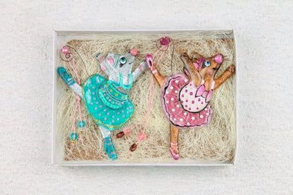 Mouse Ballerina Glass Wall Art - Handmade Personalized Gift, 13 cm