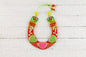 Hand-Painted Lucky Horseshoe with Hearts Wall Art - Red & Gold, 16 cm, Symbol of Good Luck and Prosperity