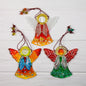 Guardian Angel Glass Wall Art in Red & Gold - Handmade Fused-Glass Decor with Vibrant Colors and Intricate Patterns