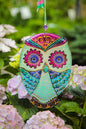Fortune Owl Big Glass Wall Art - Handmade, Personalized Decor, Blue, 20 cm - Now