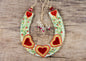 Hand-Painted Glass Horseshoe Wall Art - White, 16 cm, Symbol of Good Luck and Prosperity