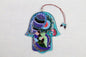 Hand-Painted Hamsa Glass Wall Art - Mint & Blue, Symbol of Protection and Positive Energies
