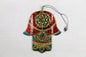 Hand-Painted Hamsa Glass Wall Art - Red, Green & Gold, 15 cm, 18 cm, Symbol of Protection and Positive Energy