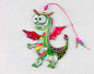Adorable Dragon Glass Wall Art – Handmade, Personalized Gift, Green & Red, 15 cm