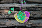 Funny Bird Glass Wall Art Hanging in Purple