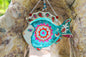Harmony in Colors: Joyful Fish Glass Artwork - Hand-Painted, Personalized Home Decor, Blue, 18 cm - Now