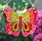 Elegant Pink Butterfly Glass Wall Art - Handmade, Personalized Decor, 14 cm - Now
