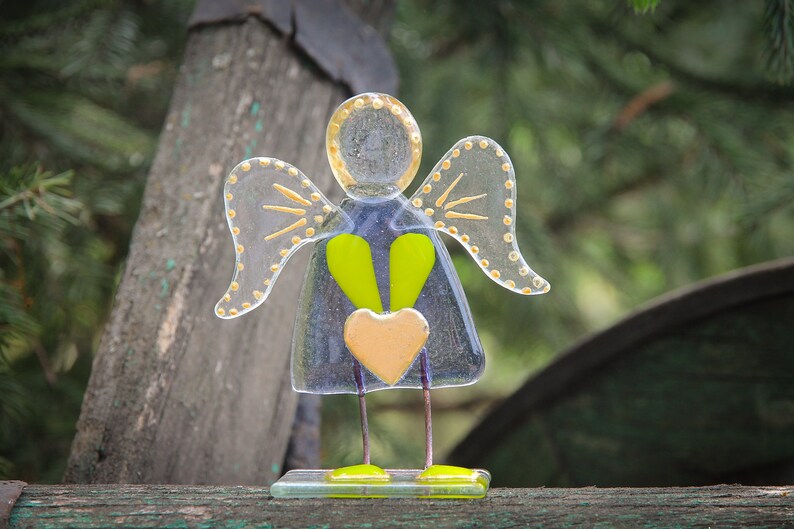 Solar, Lunar, and Star Guardian Angels Glass Wall Art - 11 cm Handcrafted Masterpieces