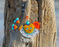 Funny Bird Glass Wall Art Hanging in White