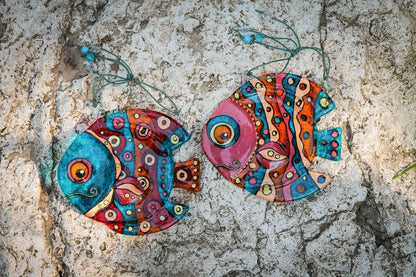 Vibrant Big Glass Fish Wall Art - Hand-Painted, Personalized Decor, 15 cm - Now