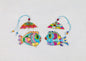 Playful 'Fish with Umbrella' Glass Fused Wall Art - Handmade, Personalized Decor, Blue, 12 cm - Now