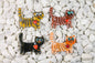 Striped Cat Tail Up Glass Fridge Magnet - Hand-Crafted, Hand-Painted, Personalized Tourist Souvenir, 12 x 10 cm