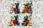 A Big Couple of Cats in Love with a Heart Glass Fridge Magnet - Hand-Crafted, Hand-Painted, Personalized Tourist Souvenir, 12 x 12 cm