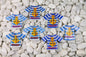 Blue Sailor Vest Glass Fridge Magnet - Hand-Crafted, Hand-Painted, Personalized Tourist Souvenir, 8 x 6 cm