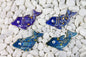 Blue Dolphin Glass Fridge Magnet - Hand-Crafted, Hand-Painted, Personalized Tourist Souvenir, 12 x 6 cm