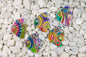 Blue Colorful Fish Moon Glass Fridge Magnet - Hand-Crafted, Hand-Painted, Personalized Tourist Souvenir, 4 x 8 cm