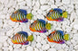 Blue Fish Parrot Glass Fridge Magnet - Hand-Crafted, Hand-Painted, Personalized Tourist Souvenir, 6 x 11 cm