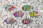 Blue Rainbow Fish Lollipop Glass Fridge Magnet - Hand-Crafted, Hand-Painted, Personalized Tourist Souvenir, 4 x 9 cm