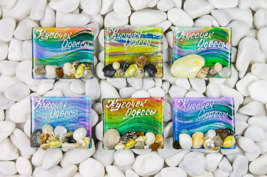 A Piece of the Sea Fridge Magnet - Hand-Crafted, Hand-Painted, Personalized Tourist Souvenir, 7.5 x 6.5 cm
