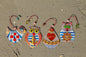 Set of 4 Sailor Decorations Glass Wall Art - Cat, Bird, Owl, Buoy, Handmade, Personalized Hanging Gift, Beige, 12 cm