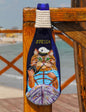 Fused Bottle with the Cat Captain Glass Wall Art - Handmade, Personalized Hanging Gift, Interior Decor