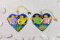 Kiss of the Fish on the Heart Glass Wall Art - Handmade, Personalized Hanging Gift, Interior Decor