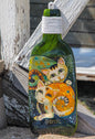 Fused Bottle with the Pair of Playful Kittens Glass Wall Art - Handmade, Personalized Hanging Gift, Interior Decor