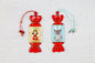 Whimsical Candy with Angel and Elk Glass Wall Art - 12 cm - Handmade Personalized Gift